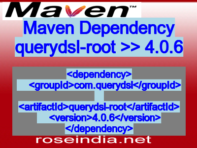 Maven dependency of querydsl-root version 4.0.6