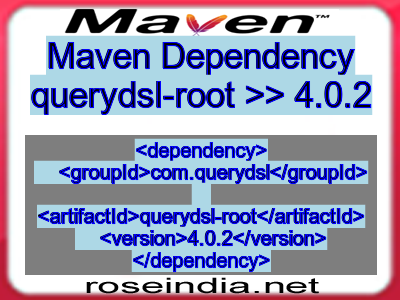 Maven dependency of querydsl-root version 4.0.2