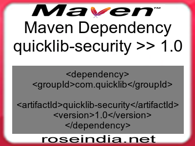 Maven dependency of quicklib-security version 1.0
