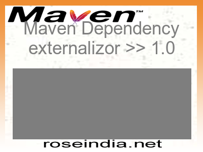 Maven dependency of externalizor version 1.0