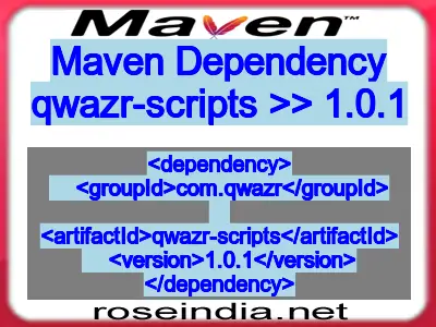 Maven dependency of qwazr-scripts version 1.0.1