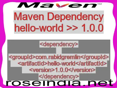 Maven dependency of hello-world version 1.0.0