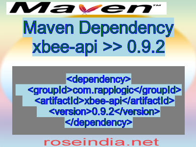 Maven dependency of xbee-api version 0.9.2