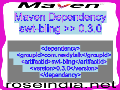 Maven dependency of swt-bling version 0.3.0