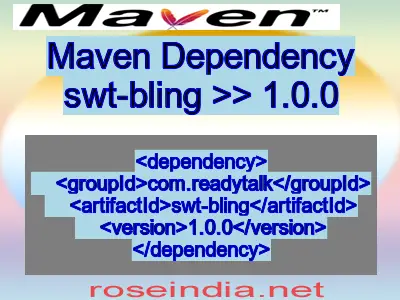 Maven dependency of swt-bling version 1.0.0
