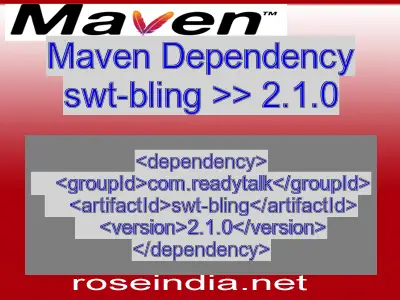 Maven dependency of swt-bling version 2.1.0