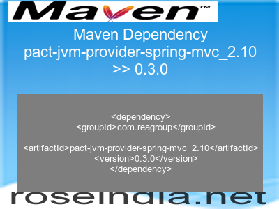 Maven dependency of pact-jvm-provider-spring-mvc_2.10 version 0.3.0