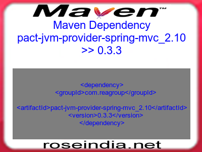 Maven dependency of pact-jvm-provider-spring-mvc_2.10 version 0.3.3