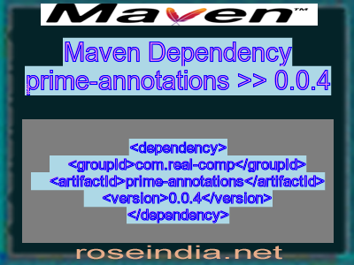 Maven dependency of prime-annotations version 0.0.4