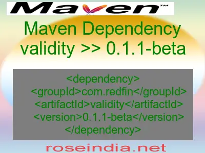 Maven dependency of validity version 0.1.1-beta