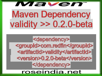 Maven dependency of validity version 0.2.0-beta