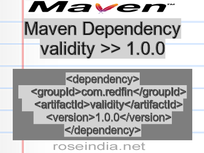 Maven dependency of validity version 1.0.0