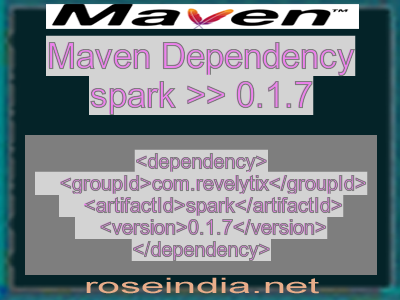 Maven dependency of spark version 0.1.7