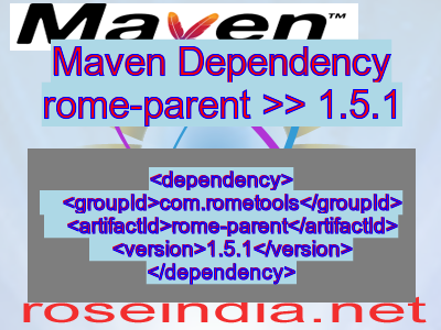 Maven dependency of rome-parent version 1.5.1