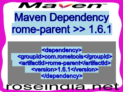 Maven dependency of rome-parent version 1.6.1