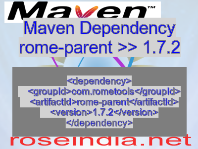 Maven dependency of rome-parent version 1.7.2