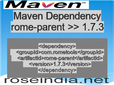 Maven dependency of rome-parent version 1.7.3