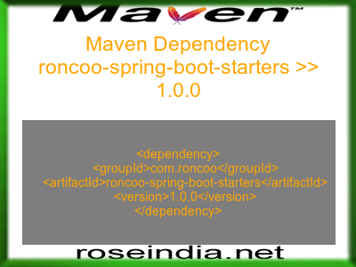 Maven dependency of roncoo-spring-boot-starters version 1.0.0