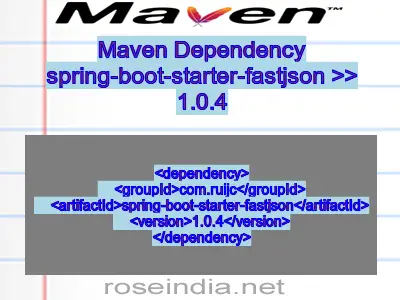 Maven dependency of spring-boot-starter-fastjson version 1.0.4