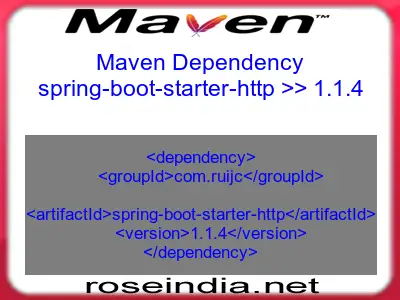 Maven dependency of spring-boot-starter-http version 1.1.4