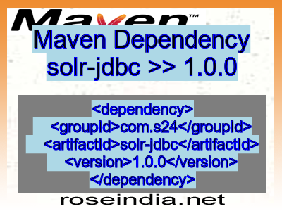 Maven dependency of solr-jdbc version 1.0.0