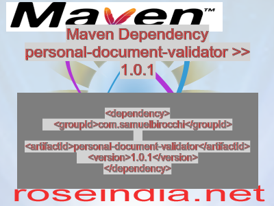 Maven dependency of personal-document-validator version 1.0.1