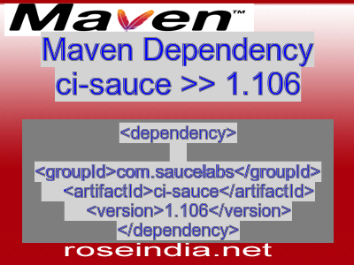 Maven dependency of ci-sauce version 1.106