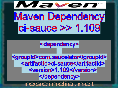 Maven dependency of ci-sauce version 1.109