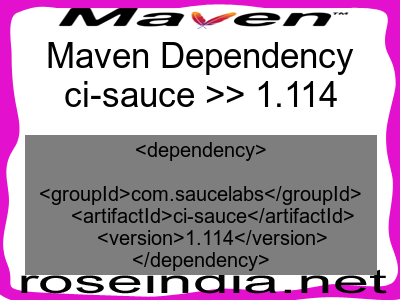 Maven dependency of ci-sauce version 1.114