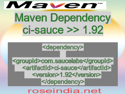 Maven dependency of ci-sauce version 1.92