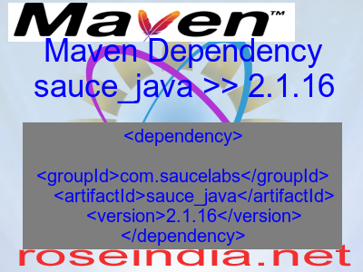 Maven dependency of sauce_java version 2.1.16