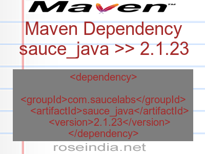 Maven dependency of sauce_java version 2.1.23