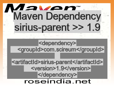 Maven dependency of sirius-parent version 1.9