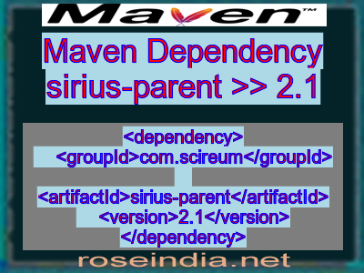 Maven dependency of sirius-parent version 2.1
