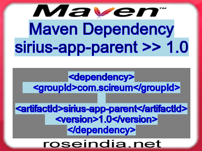 Maven dependency of sirius-app-parent version 1.0