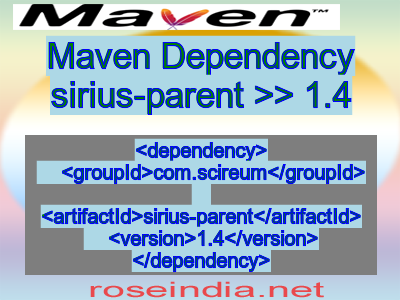 Maven dependency of sirius-parent version 1.4