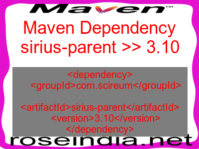 Maven dependency of sirius-parent version 3.10