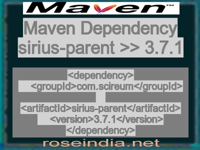 Maven dependency of sirius-parent version 3.7.1