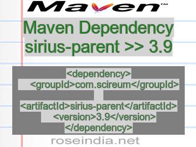 Maven dependency of sirius-parent version 3.9