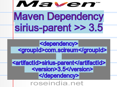 Maven dependency of sirius-parent version 3.5