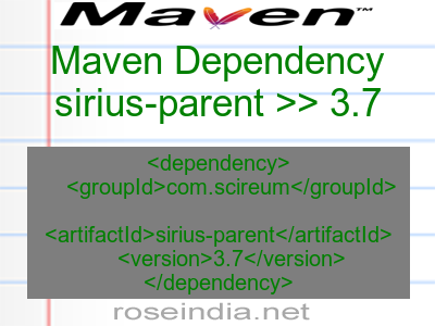 Maven dependency of sirius-parent version 3.7
