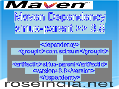 Maven dependency of sirius-parent version 3.8