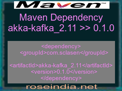 Maven dependency of akka-kafka_2.11 version 0.1.0