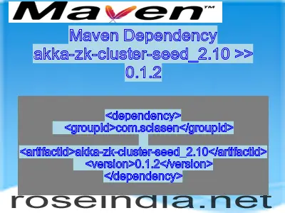 Maven dependency of akka-zk-cluster-seed_2.10 version 0.1.2