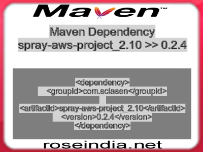 Maven dependency of spray-aws-project_2.10 version 0.2.4