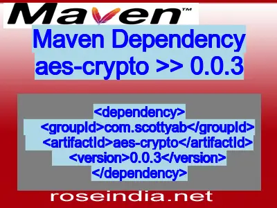 Maven dependency of aes-crypto version 0.0.3