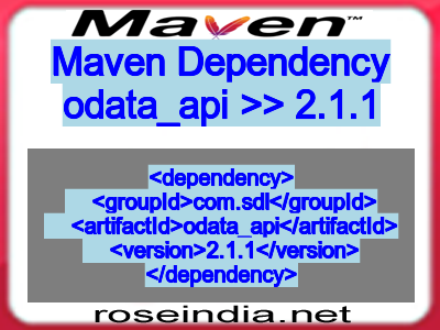 Maven dependency of odata_api version 2.1.1