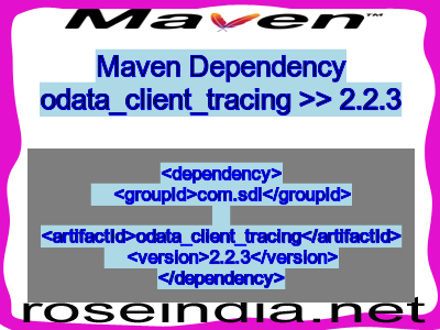 Maven dependency of odata_client_tracing version 2.2.3