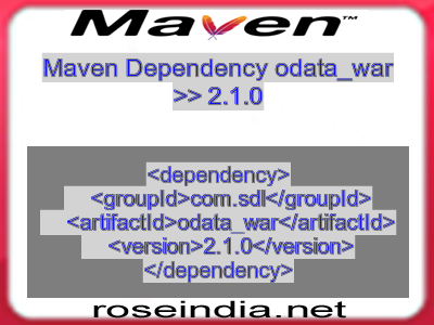 Maven dependency of odata_war version 2.1.0