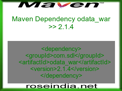 Maven dependency of odata_war version 2.1.4